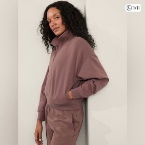 Athleta Forever Fleece Half-Zip Top Large